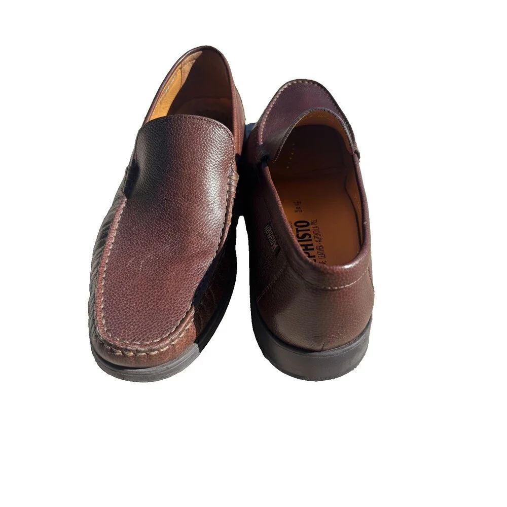 Mephisto Henri Brown Pebbled Leather Slip-On Loafer Moccasin Men's US 10.5
